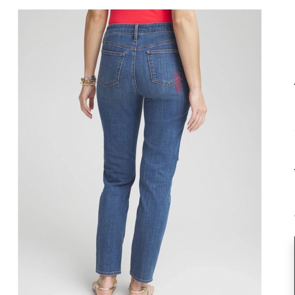 Chico’s ask Slimming Girlfriend Patchwork Ankle J… - image 3